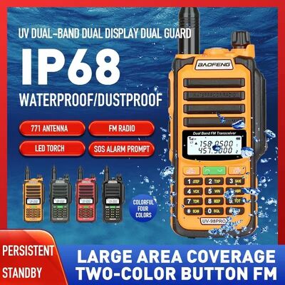 شراء 2024 New Arrival Baofeng UV-98 Pro 10W Output Power IP67 Waterproof Dual Band Two Way Radio Walkie Talkie التصنيع عبر الإنترنت