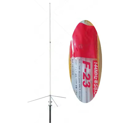 الماس F23 F23H الهوائي 4.53m مكاسب عالية الهوائي VHF محطة قاعدة الألياف الزجاجية الهوائي مع مخطط القطع