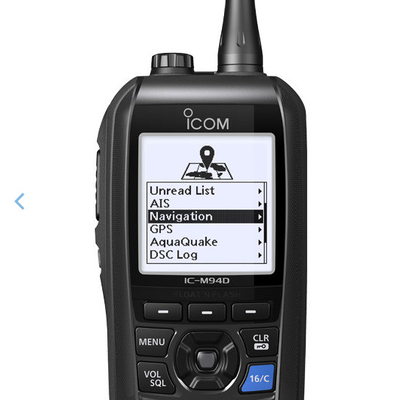 M94D VHF راديو بحري ثنائي الاتجاه IP57 فلاش عائم للقارب مع شاشة LCD